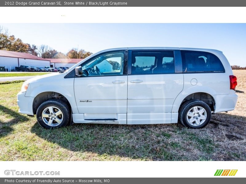 Stone White / Black/Light Graystone 2012 Dodge Grand Caravan SE