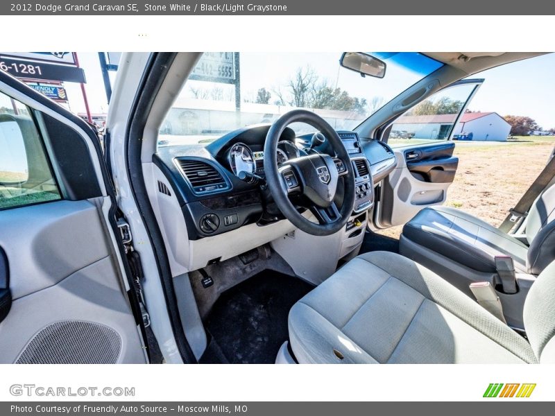 Stone White / Black/Light Graystone 2012 Dodge Grand Caravan SE
