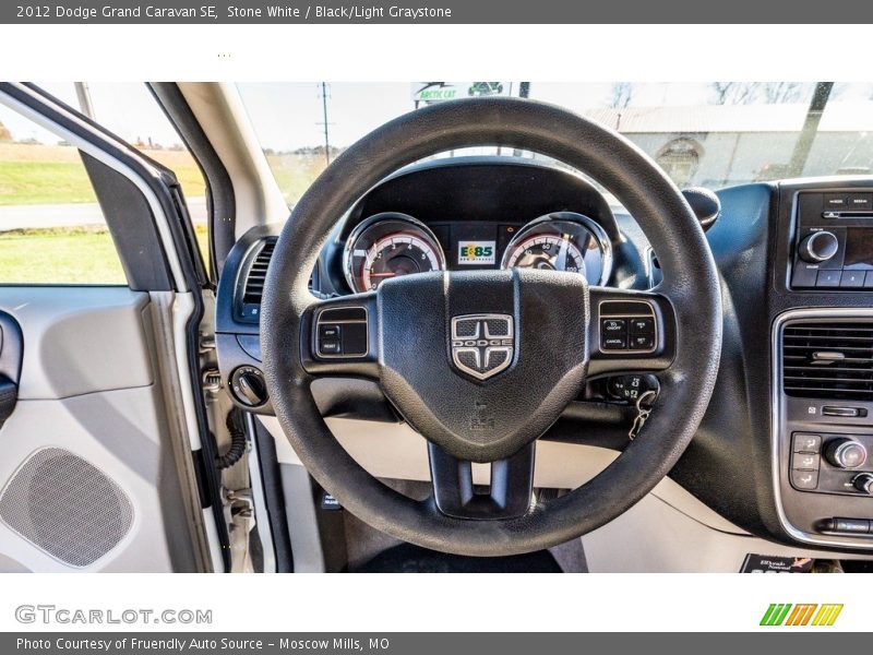 Stone White / Black/Light Graystone 2012 Dodge Grand Caravan SE