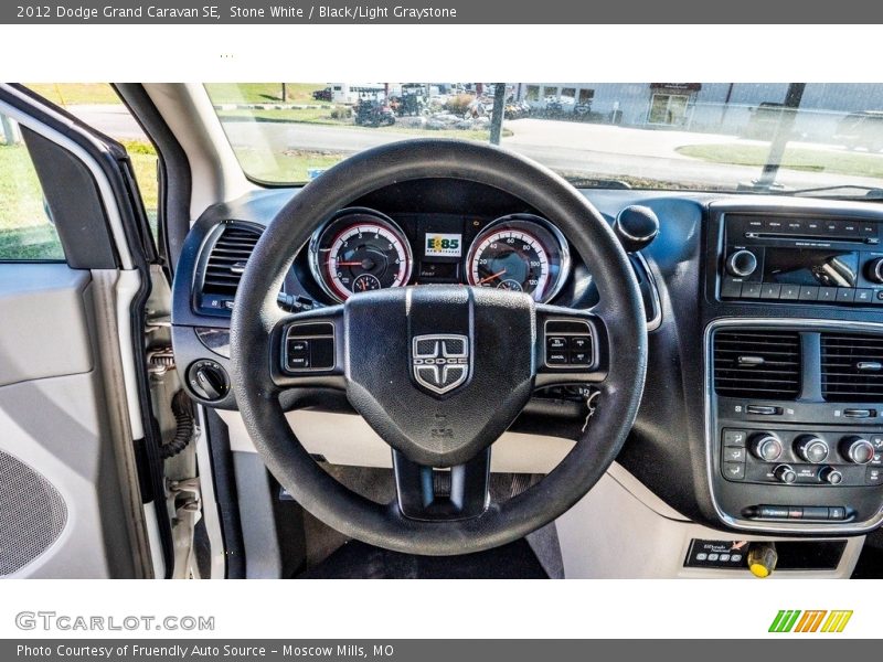 Stone White / Black/Light Graystone 2012 Dodge Grand Caravan SE