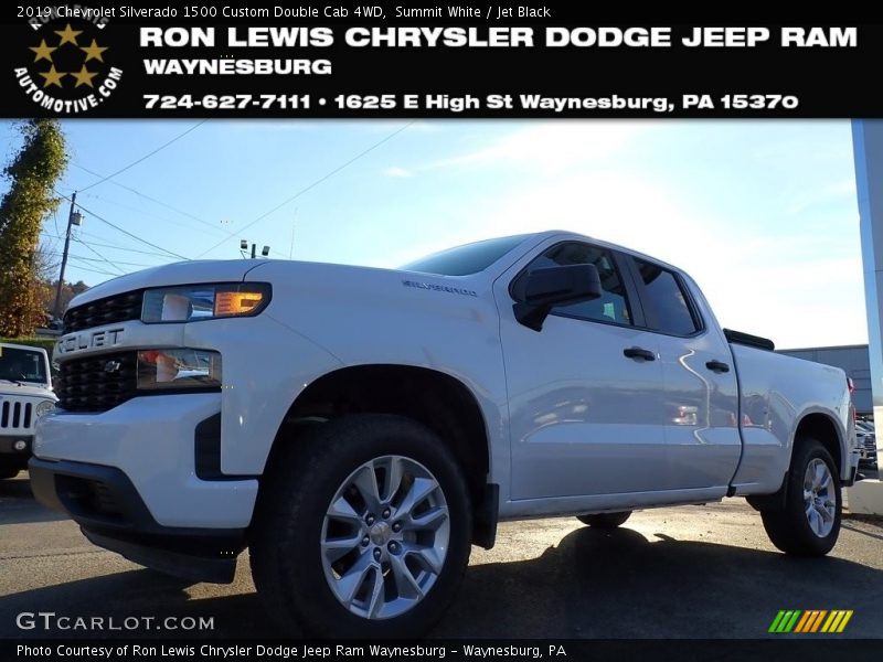 Summit White / Jet Black 2019 Chevrolet Silverado 1500 Custom Double Cab 4WD