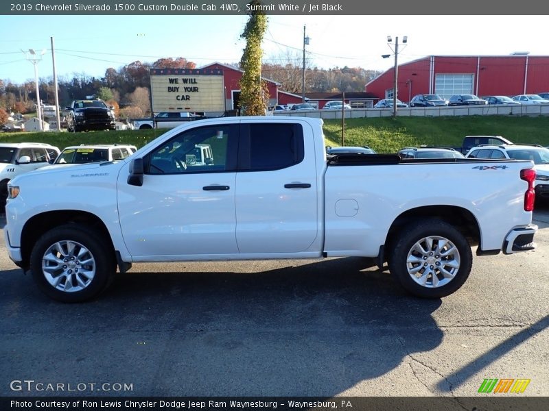 Summit White / Jet Black 2019 Chevrolet Silverado 1500 Custom Double Cab 4WD