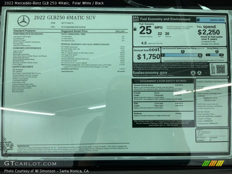 Polar White / Black 2022 Mercedes-Benz GLB 250 4Matic