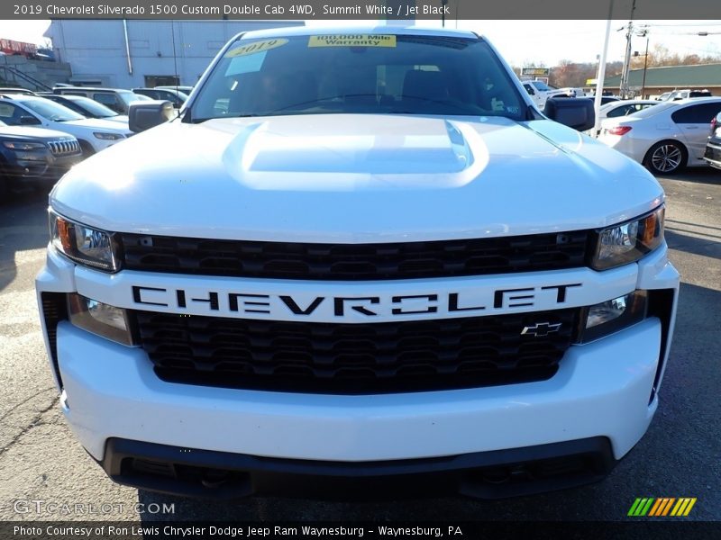 Summit White / Jet Black 2019 Chevrolet Silverado 1500 Custom Double Cab 4WD