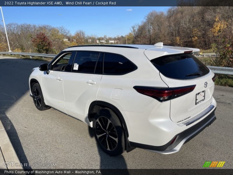Wind Chill Pearl / Cockpit Red 2022 Toyota Highlander XSE AWD