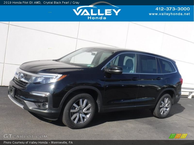 Crystal Black Pearl / Gray 2019 Honda Pilot EX AWD