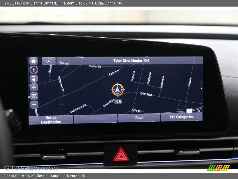 Navigation of 2021 Elantra Limited