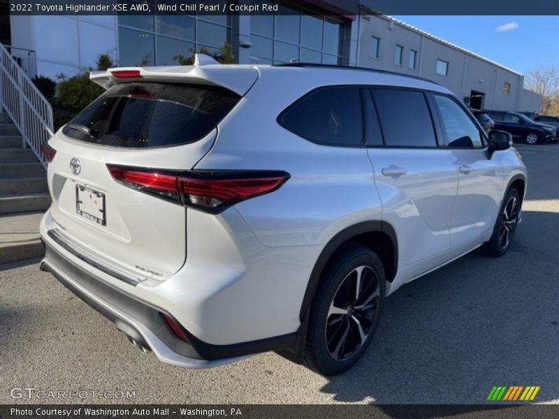 Wind Chill Pearl / Cockpit Red 2022 Toyota Highlander XSE AWD