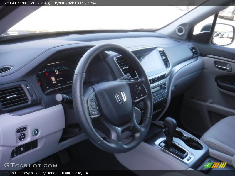 Crystal Black Pearl / Gray 2019 Honda Pilot EX AWD