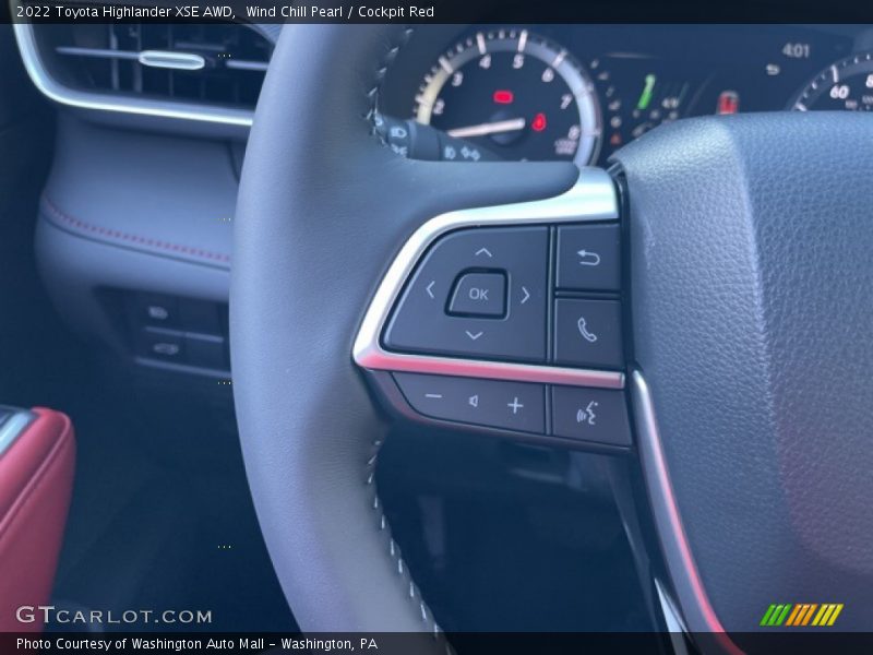 Wind Chill Pearl / Cockpit Red 2022 Toyota Highlander XSE AWD