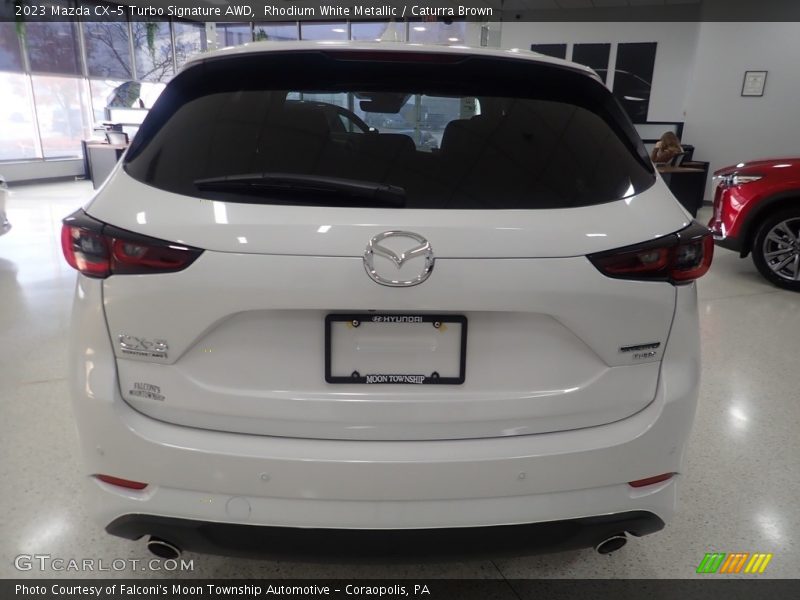 Rhodium White Metallic / Caturra Brown 2023 Mazda CX-5 Turbo Signature AWD