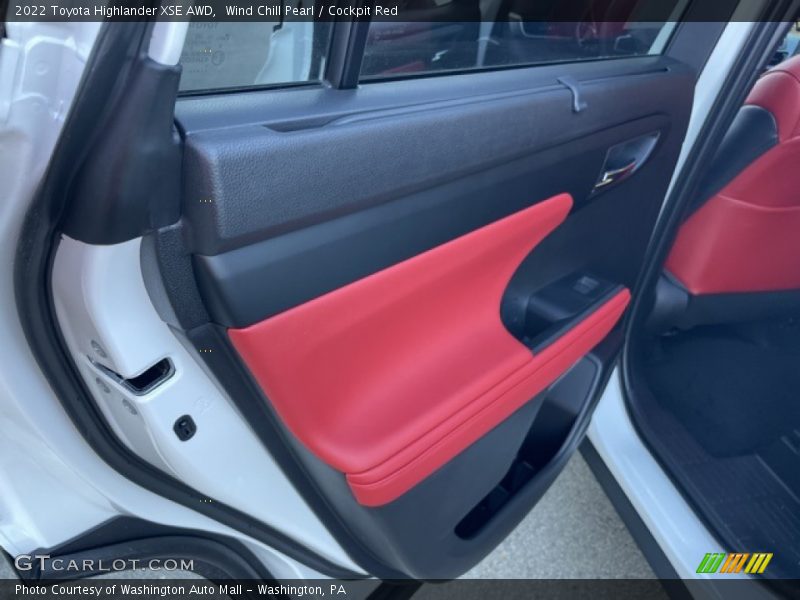 Wind Chill Pearl / Cockpit Red 2022 Toyota Highlander XSE AWD
