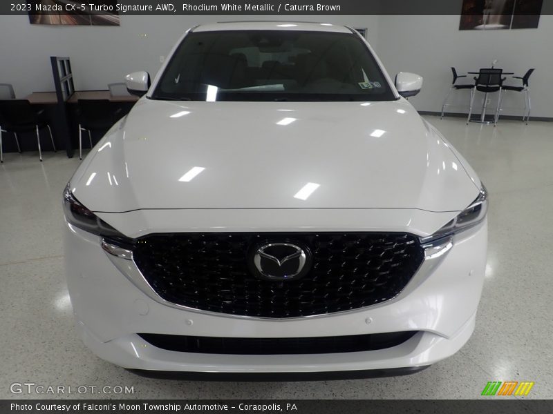 Rhodium White Metallic / Caturra Brown 2023 Mazda CX-5 Turbo Signature AWD