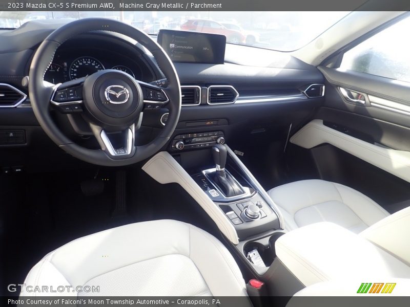 Machine Gray Metallic / Parchment 2023 Mazda CX-5 S Premium AWD