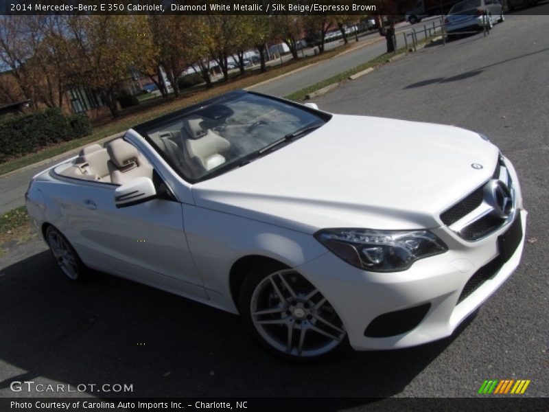 Diamond White Metallic / Silk Beige/Espresso Brown 2014 Mercedes-Benz E 350 Cabriolet