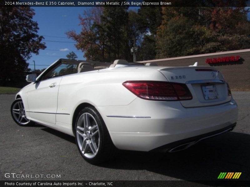 Diamond White Metallic / Silk Beige/Espresso Brown 2014 Mercedes-Benz E 350 Cabriolet