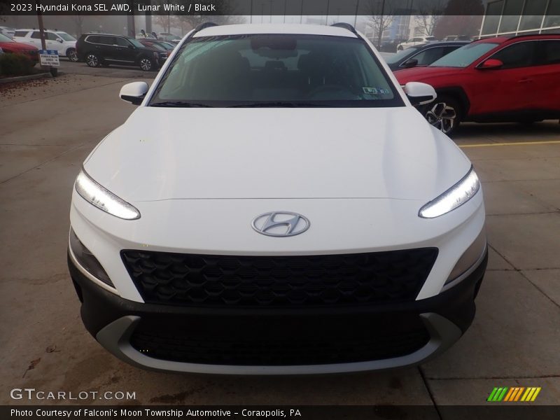 Lunar White / Black 2023 Hyundai Kona SEL AWD