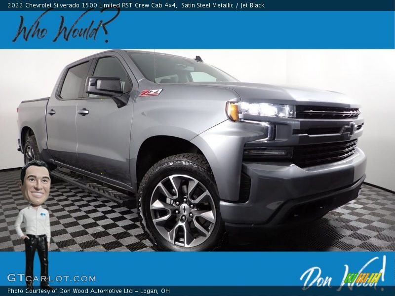 Satin Steel Metallic / Jet Black 2022 Chevrolet Silverado 1500 Limited RST Crew Cab 4x4