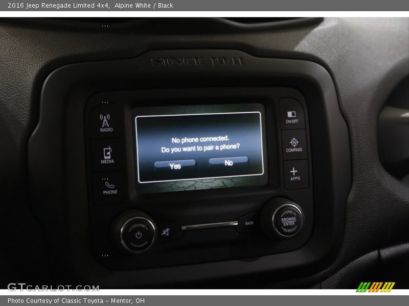 Alpine White / Black 2016 Jeep Renegade Limited 4x4
