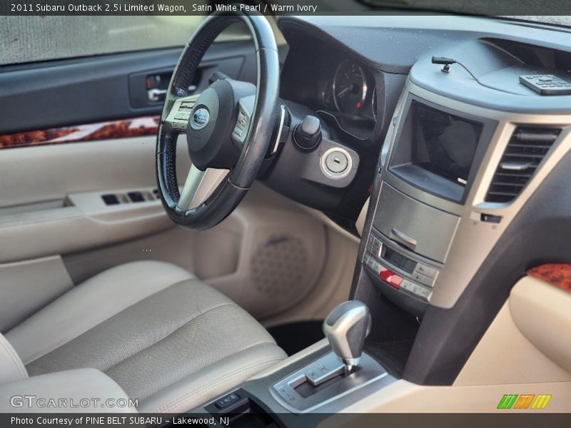 Satin White Pearl / Warm Ivory 2011 Subaru Outback 2.5i Limited Wagon