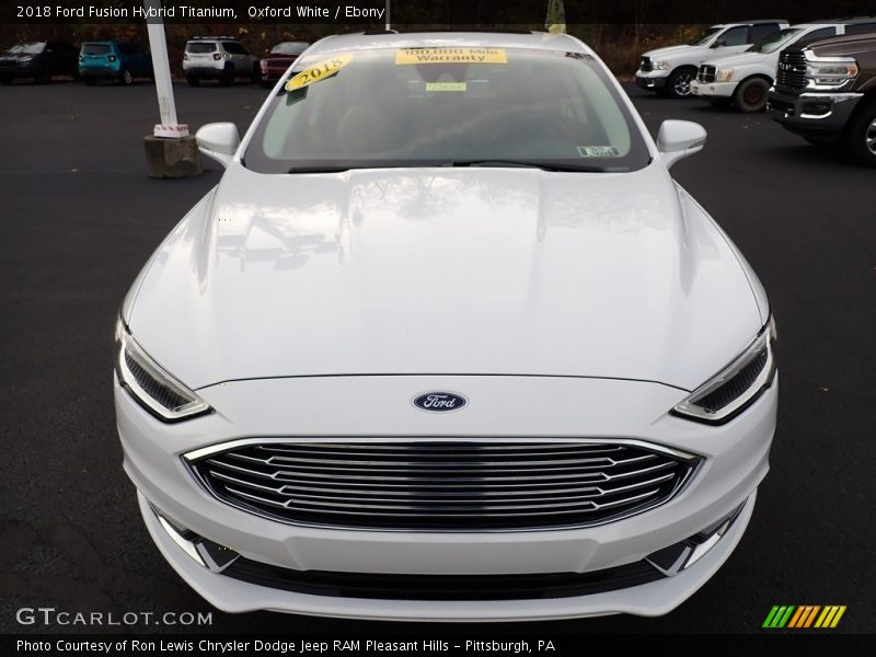 Oxford White / Ebony 2018 Ford Fusion Hybrid Titanium