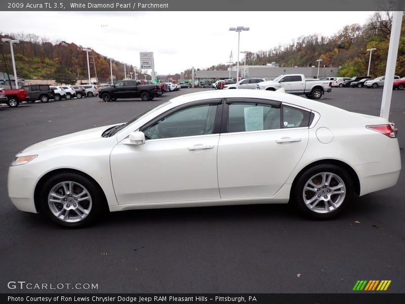 White Diamond Pearl / Parchment 2009 Acura TL 3.5