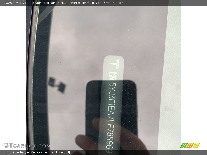 Pearl White Multi-Coat / White/Black 2020 Tesla Model 3 Standard Range Plus