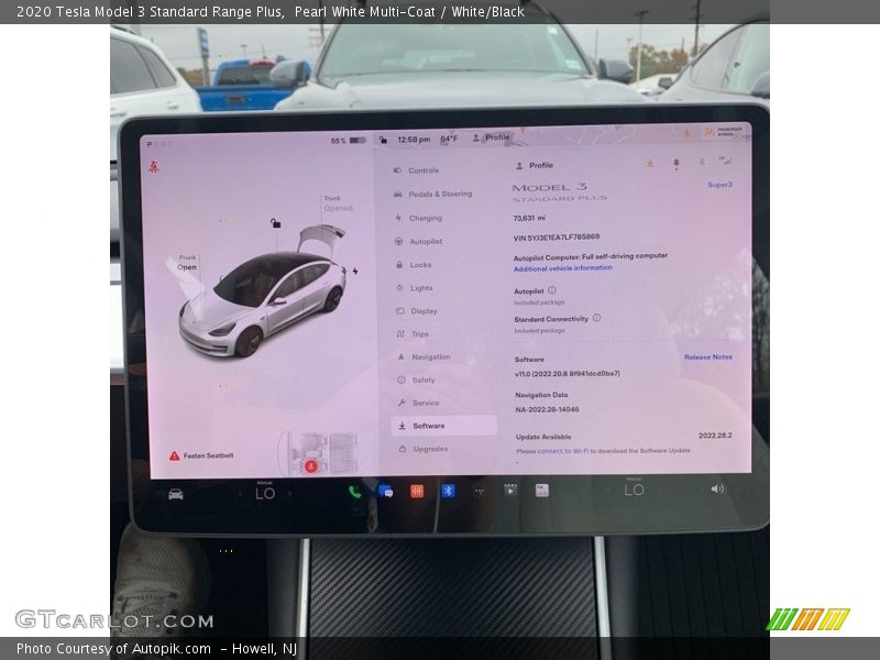 Pearl White Multi-Coat / White/Black 2020 Tesla Model 3 Standard Range Plus
