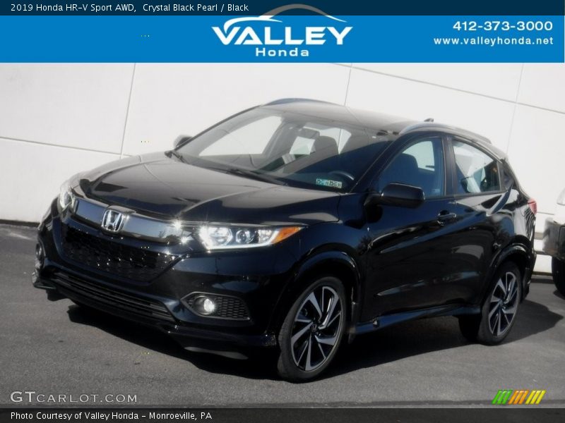 Crystal Black Pearl / Black 2019 Honda HR-V Sport AWD