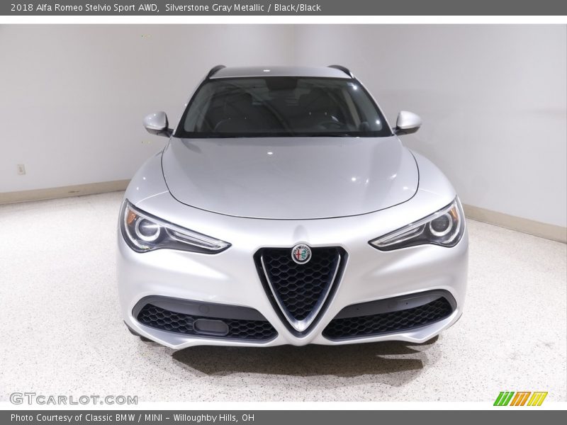 Silverstone Gray Metallic / Black/Black 2018 Alfa Romeo Stelvio Sport AWD