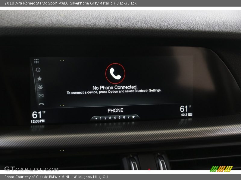 Silverstone Gray Metallic / Black/Black 2018 Alfa Romeo Stelvio Sport AWD