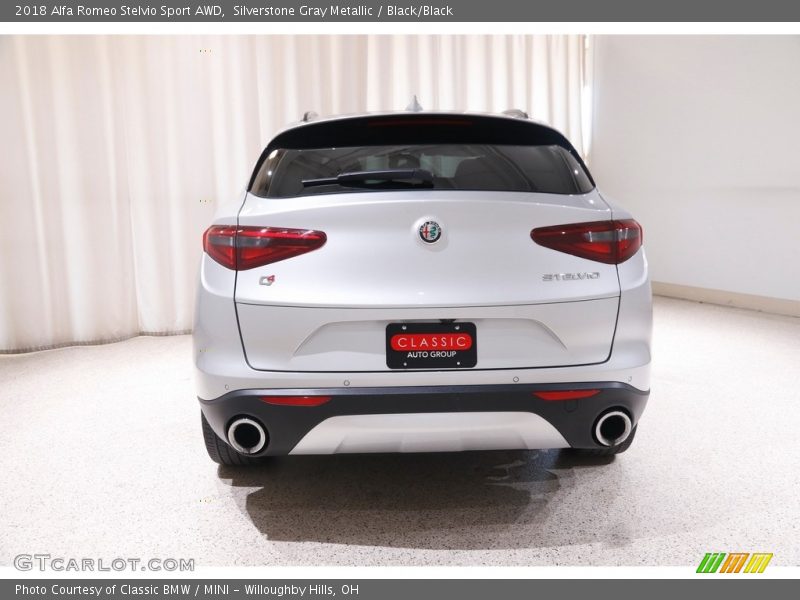 Silverstone Gray Metallic / Black/Black 2018 Alfa Romeo Stelvio Sport AWD
