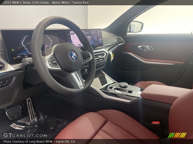 Alpine White / Tacora Red 2023 BMW 3 Series 330e Sedan