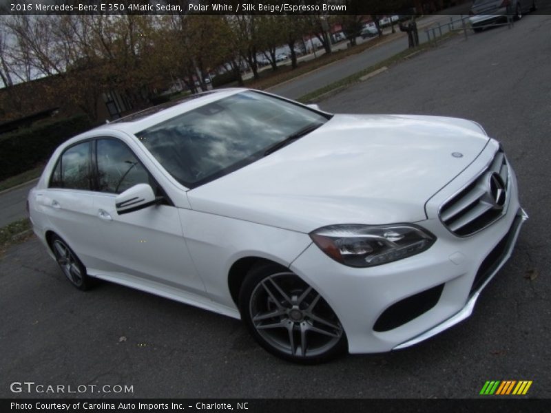 Polar White / Silk Beige/Espresso Brown 2016 Mercedes-Benz E 350 4Matic Sedan