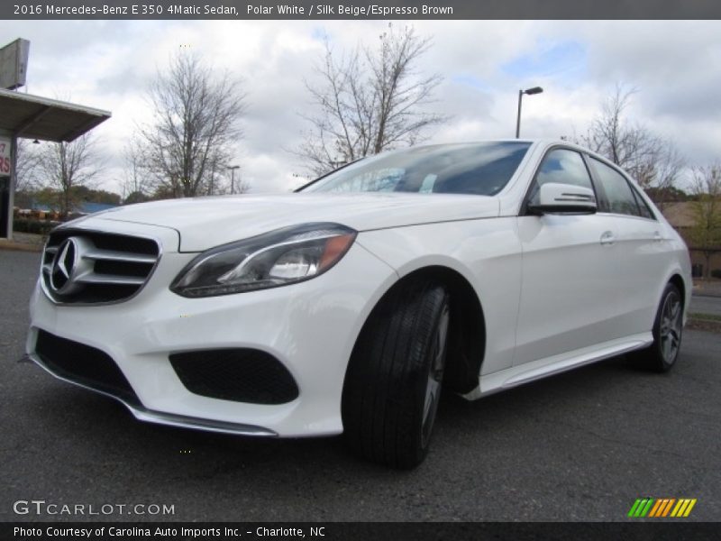 Polar White / Silk Beige/Espresso Brown 2016 Mercedes-Benz E 350 4Matic Sedan
