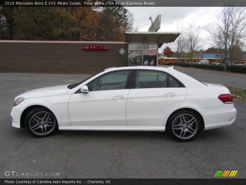 Polar White / Silk Beige/Espresso Brown 2016 Mercedes-Benz E 350 4Matic Sedan