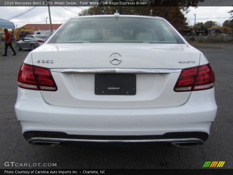 Polar White / Silk Beige/Espresso Brown 2016 Mercedes-Benz E 350 4Matic Sedan