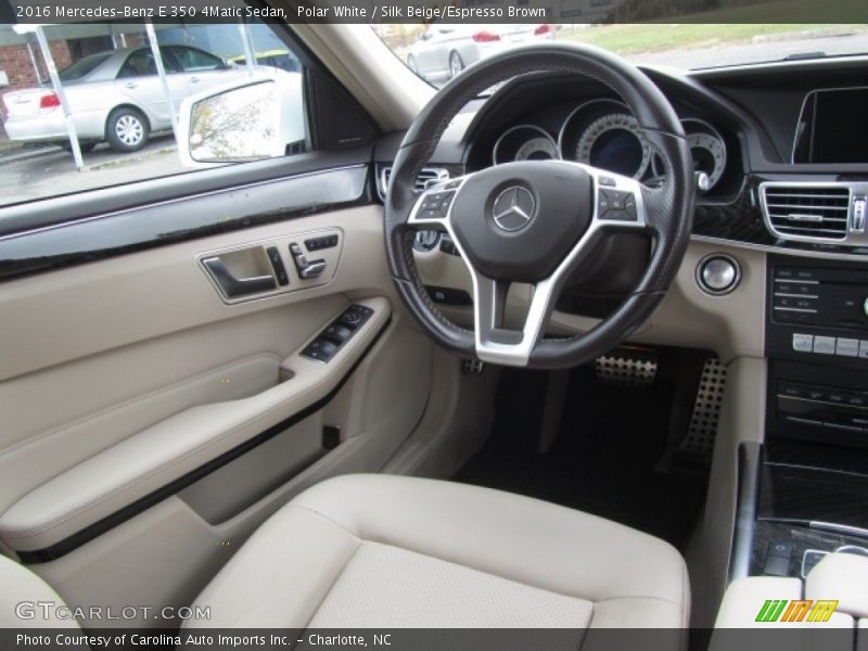 Polar White / Silk Beige/Espresso Brown 2016 Mercedes-Benz E 350 4Matic Sedan