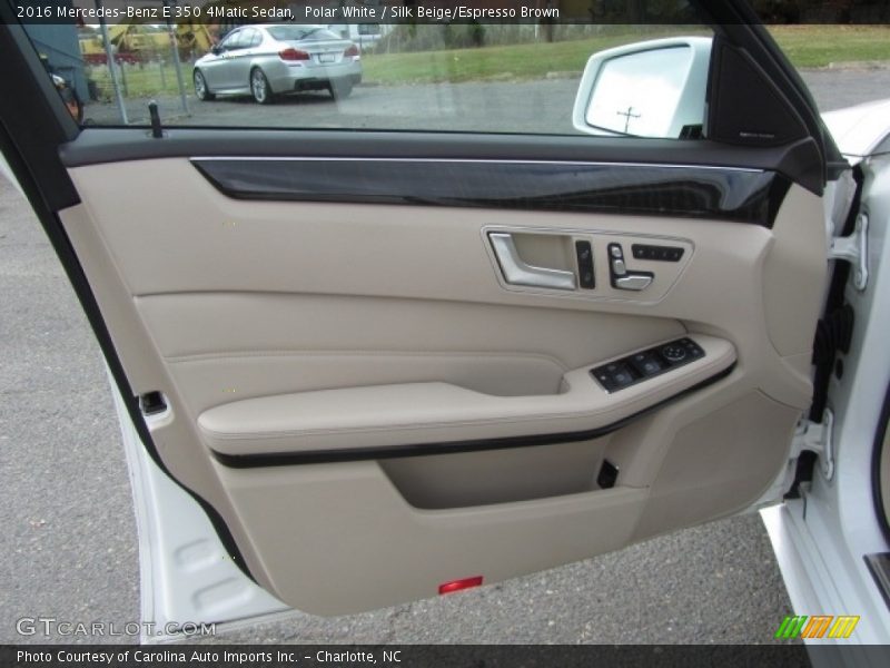 Polar White / Silk Beige/Espresso Brown 2016 Mercedes-Benz E 350 4Matic Sedan