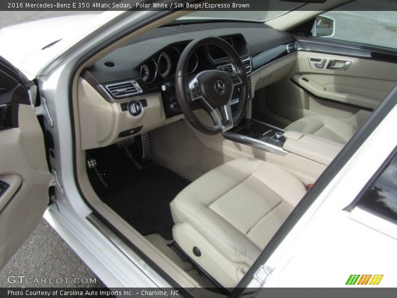 Polar White / Silk Beige/Espresso Brown 2016 Mercedes-Benz E 350 4Matic Sedan