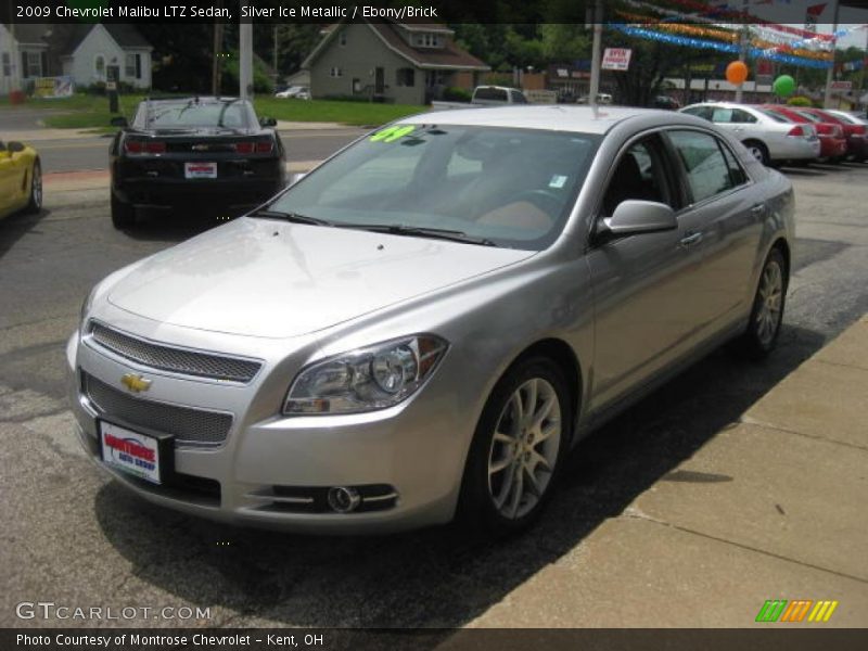 Silver Ice Metallic / Ebony/Brick 2009 Chevrolet Malibu LTZ Sedan