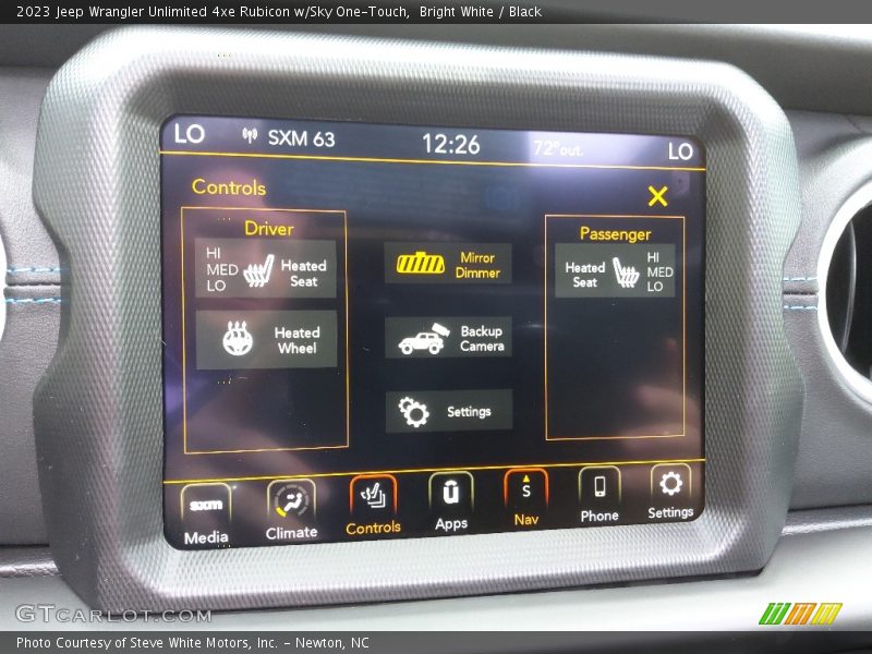 Controls of 2023 Wrangler Unlimited 4xe Rubicon w/Sky One-Touch