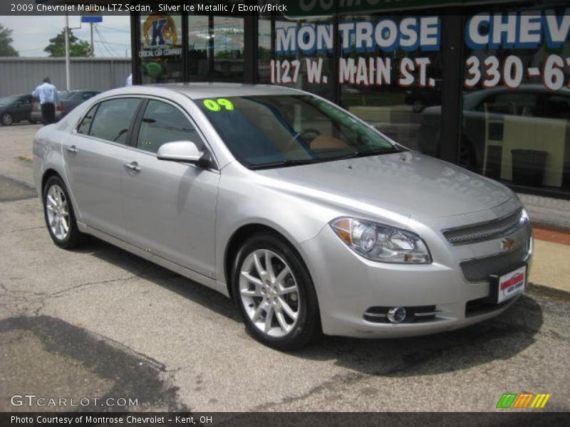 Silver Ice Metallic / Ebony/Brick 2009 Chevrolet Malibu LTZ Sedan