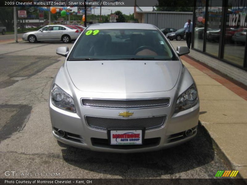 Silver Ice Metallic / Ebony/Brick 2009 Chevrolet Malibu LTZ Sedan