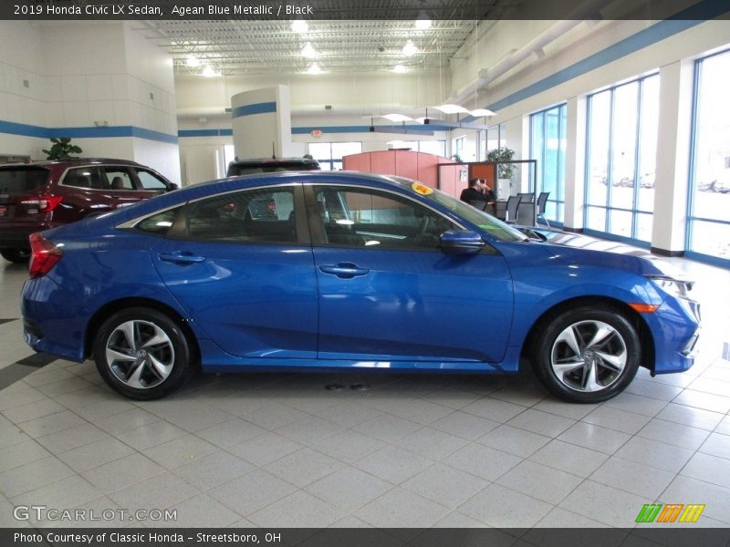 Agean Blue Metallic / Black 2019 Honda Civic LX Sedan