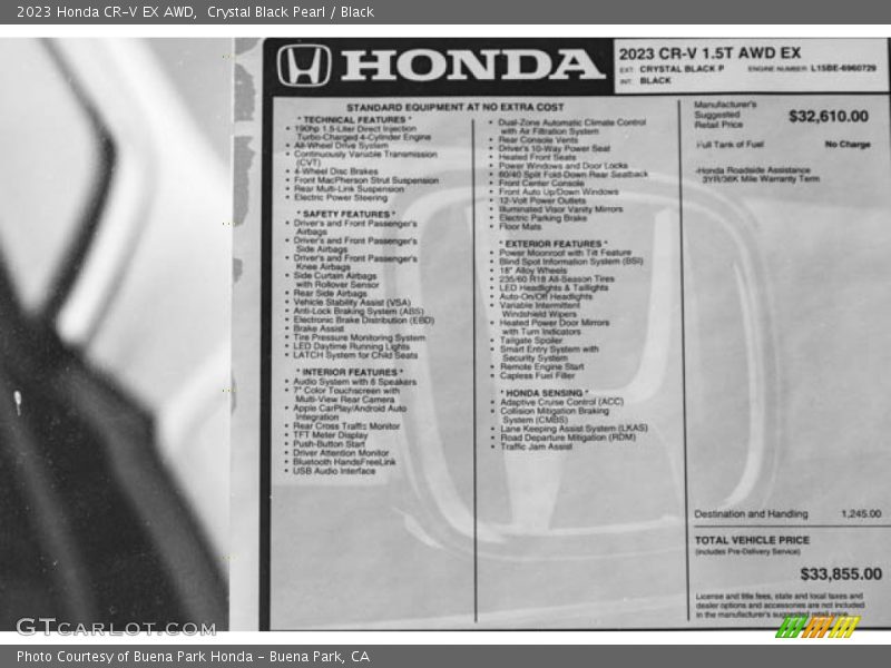 Crystal Black Pearl / Black 2023 Honda CR-V EX AWD