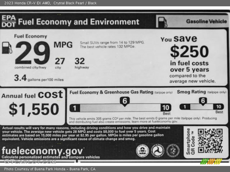 Crystal Black Pearl / Black 2023 Honda CR-V EX AWD