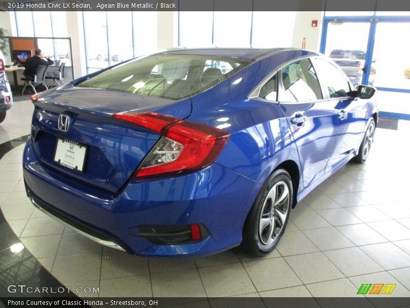 Agean Blue Metallic / Black 2019 Honda Civic LX Sedan