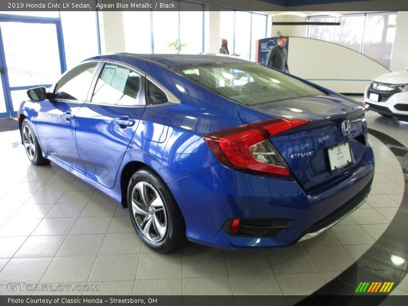 Agean Blue Metallic / Black 2019 Honda Civic LX Sedan