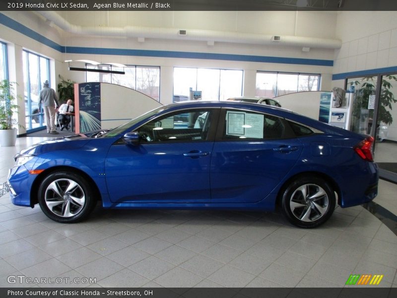 Agean Blue Metallic / Black 2019 Honda Civic LX Sedan